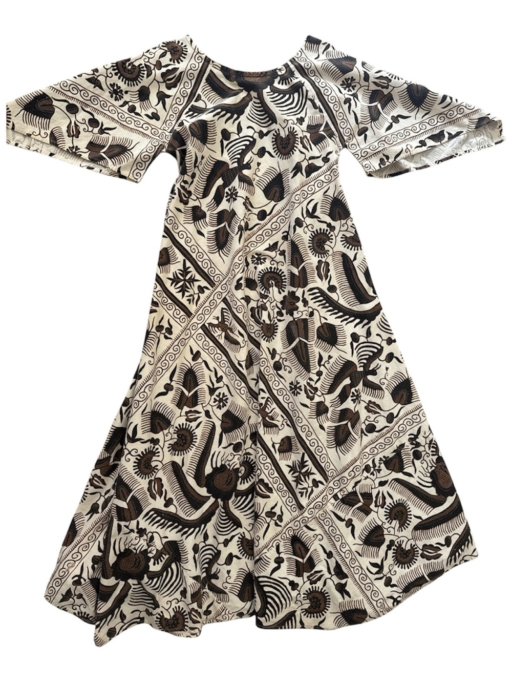 Dottie 80’s Indonesian Batik coastal batik Phoenix floral caftan OS